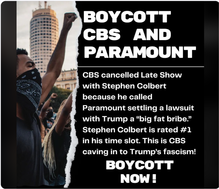 Boycott CBS and Paramaunt